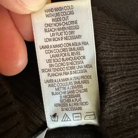 Calvin Klein Black Knit Turtleneck Sweater size large classic like new ribbed - Picture 13 of 13